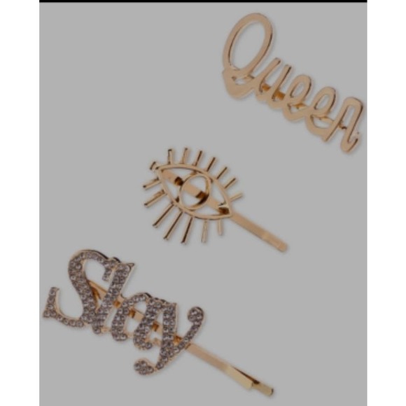 3/$25 Thalia Sodi 3-Pc. Gold-Tone Queen & Pave Slay Bobby Pin Set - Picture 1 of 4
